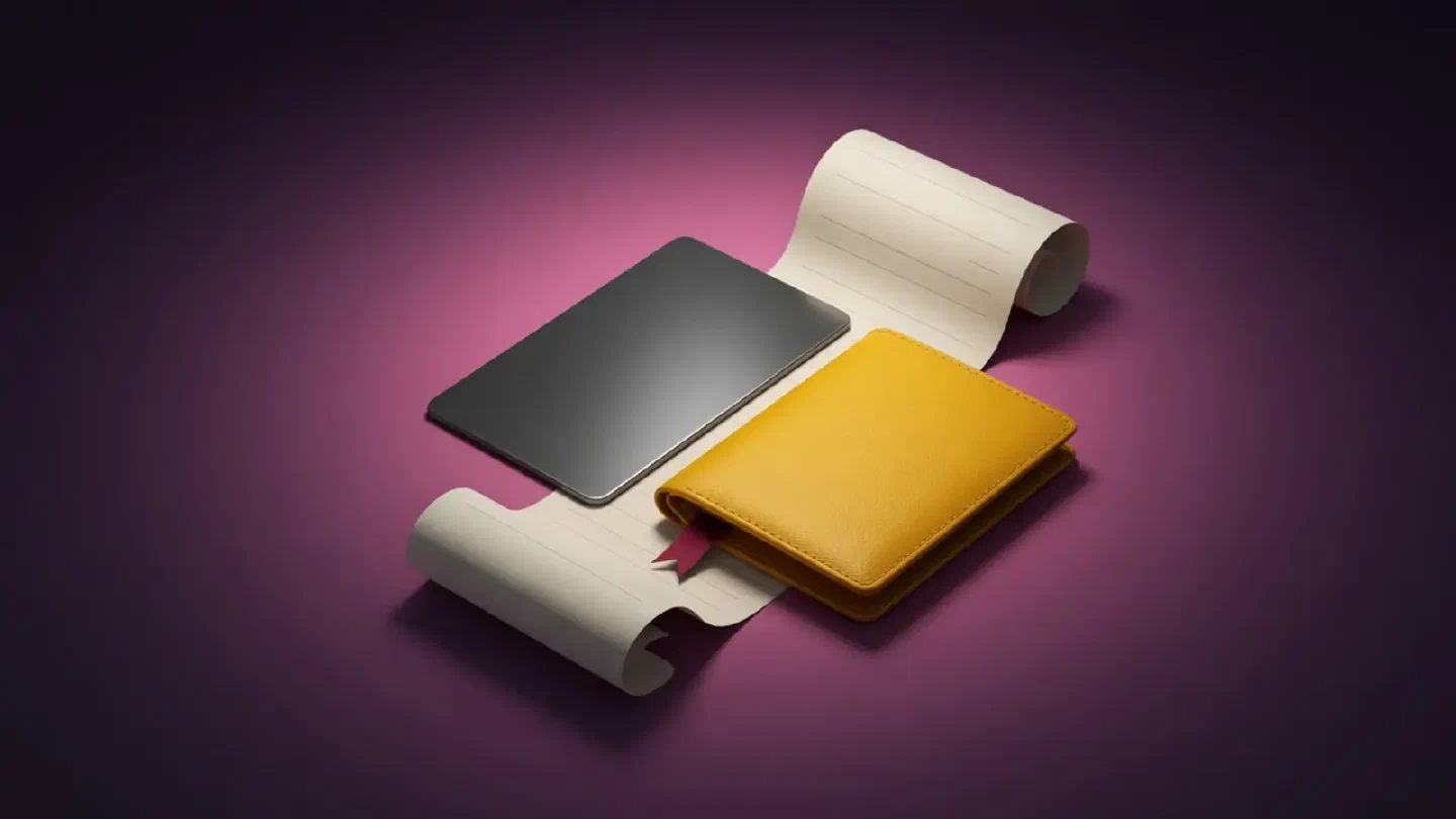 Κάρτα πληρωμής, πορτοφόλι και απόδειξη χωρίς προσωπικά στοιχεία
